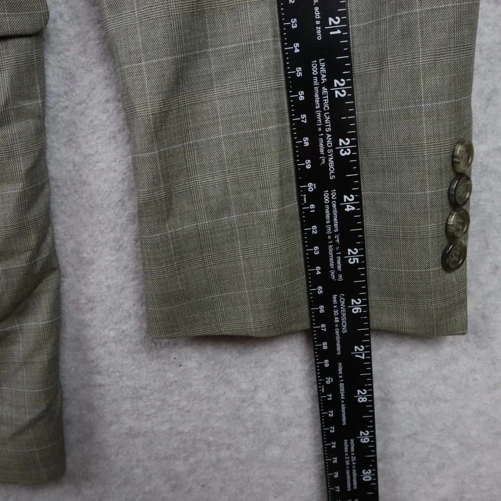 Jos‎ A Bank Blazer Mens 44L Wool 3-Button Suit Jacket Coat Business Gray Plaid